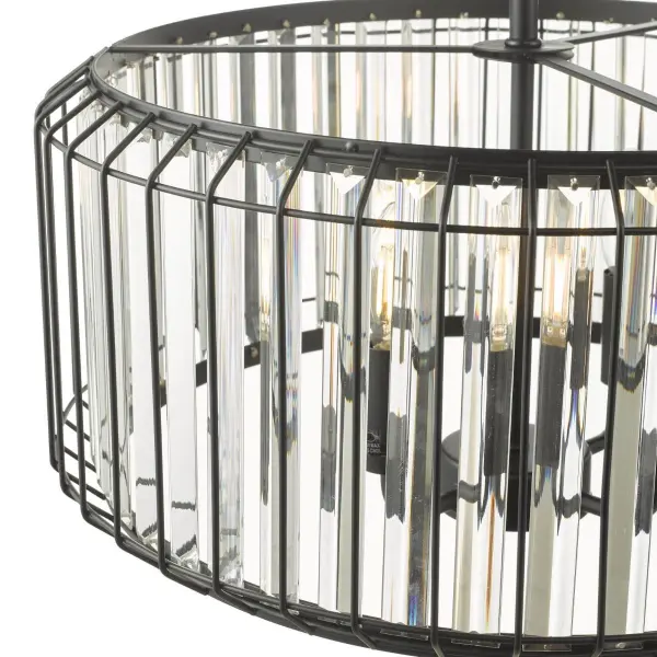 Naeva 4 Light Black Crystal Pendant