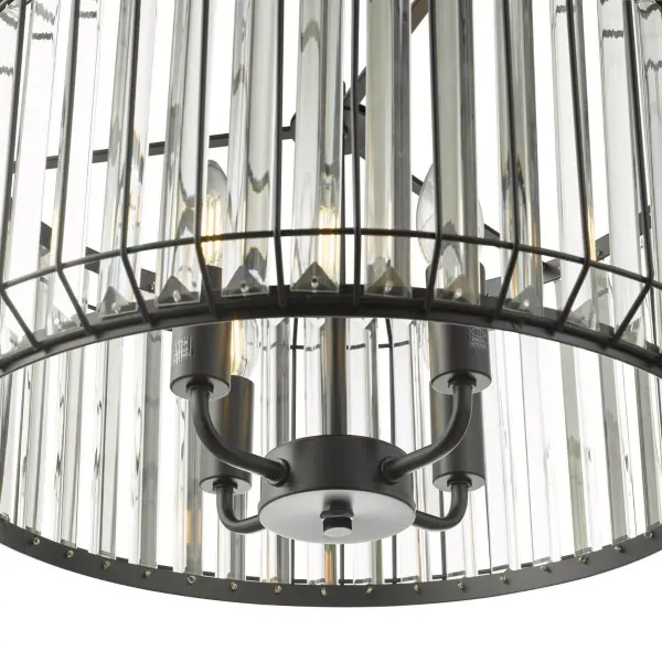 Naeva 4 Light Black Crystal Pendant