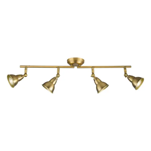 Nataniel 4 Light Aged Brass Spotlight Bar