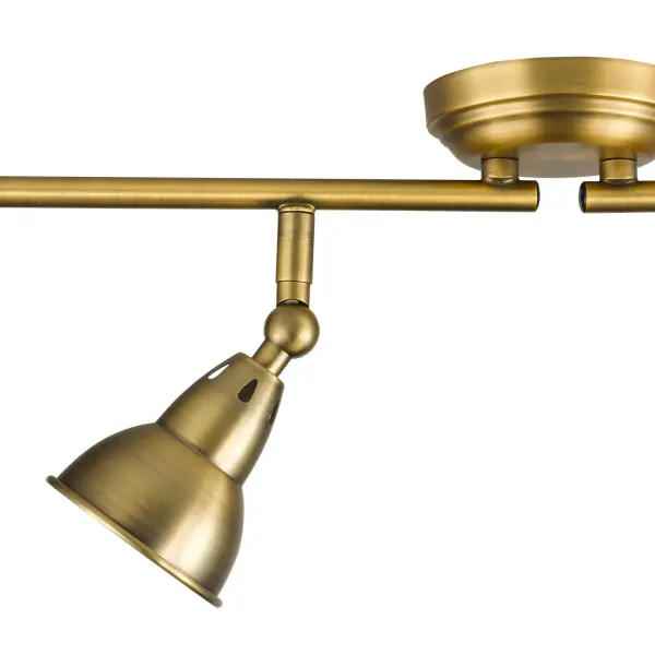 Nataniel 4 Light Aged Brass Spotlight Bar