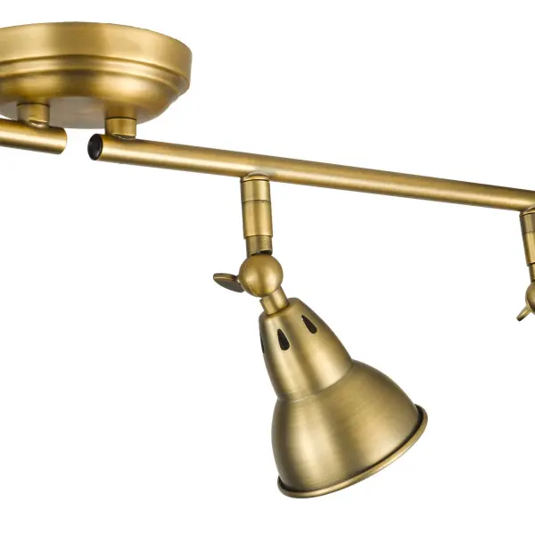 Nataniel 4 Light Aged Brass Spotlight Bar