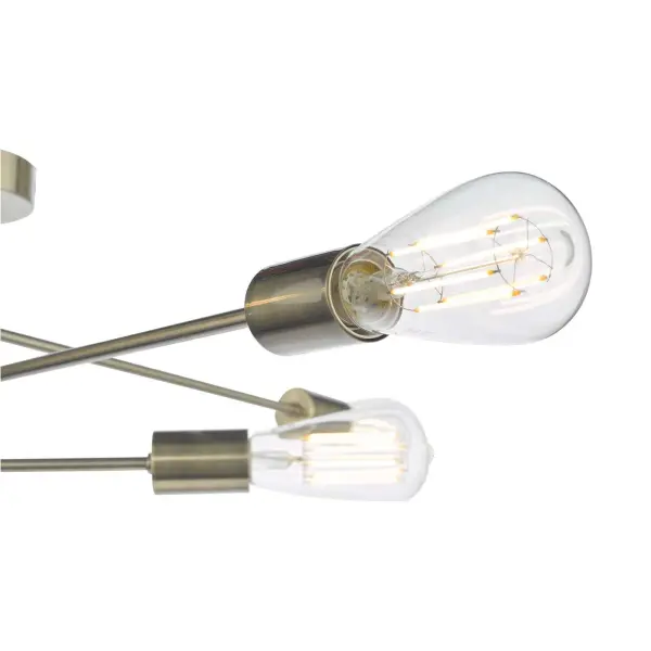 Neve 6 Light Antique Brass Semi Flush