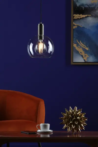 Nikolas Antique Chrome Pendant With Clear Glass Shade