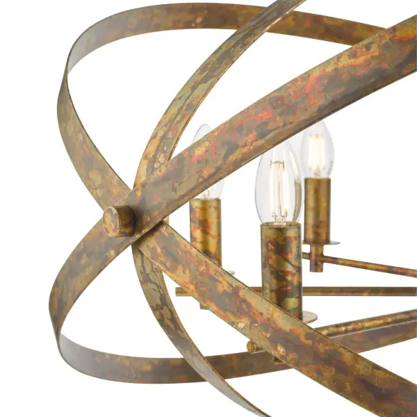 Nitya 8 Light Mottled Copper Pendant