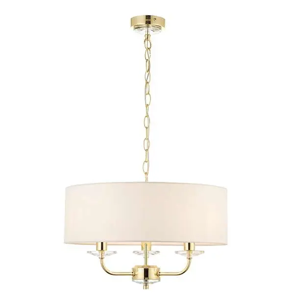 Nixon 3 Light Brass Pendant