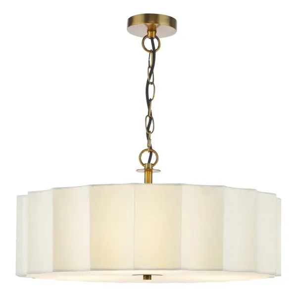 Noura 3 Light Bronze Ceiling Pendant with Ivory Shade