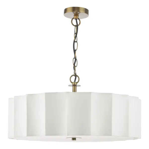 Noura 3 Light Bronze Ceiling Pendant with Ivory Shade