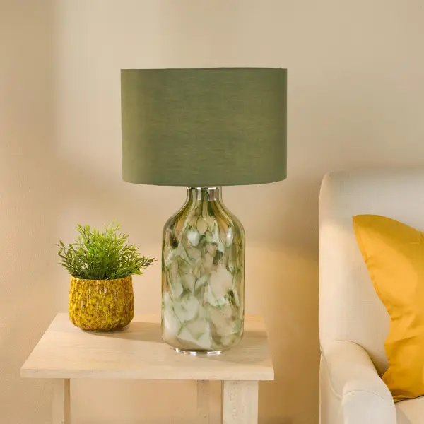 Nuria Green Table Lamp C/W Shade