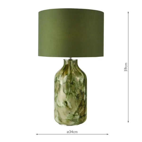 Nuria Green Table Lamp C/W Shade