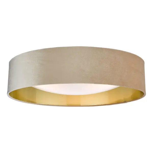 Nysa 2 Light 60cm Flush Fitting with Taupe Velvet Shade