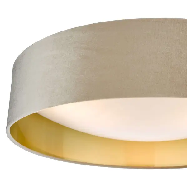Nysa 2 Light 60cm Flush Fitting with Taupe Velvet Shade