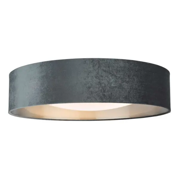 Nysa 3 Light 60cm Flush Fitting with Dark Grey Velvet Shade