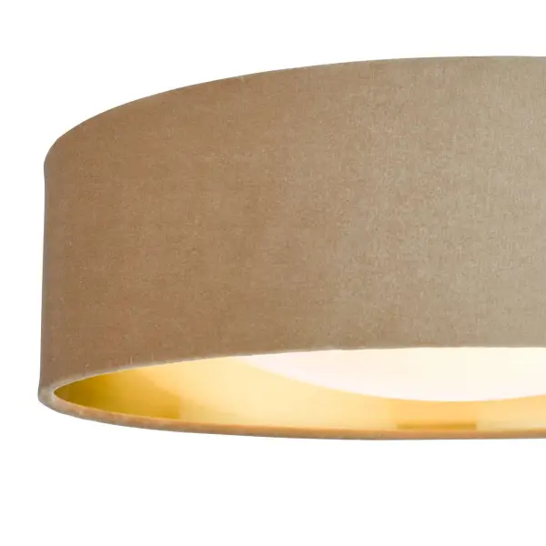 Nysa 2 Light 40cm Flush Fitting with Taupe Velvet Shade