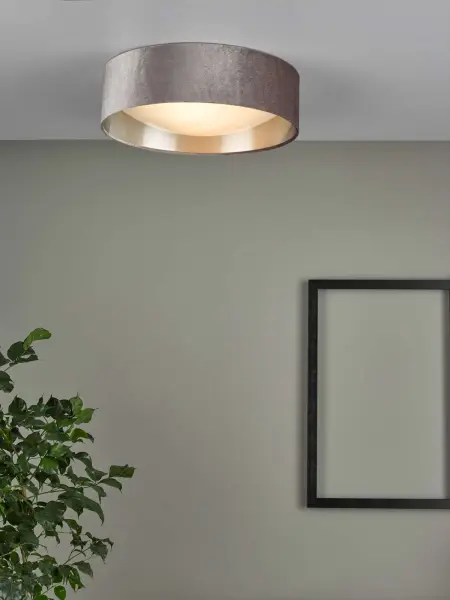Nysa 2 Light 40cm Flush Fitting with Mink Velvet Shade