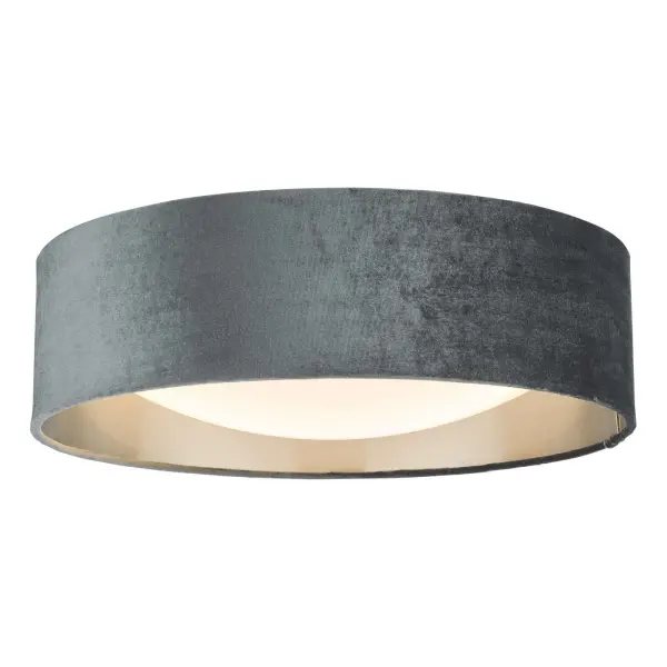 Nysa 2 Light 40cm Flush Fitting with Dark Grey Velvet Shade