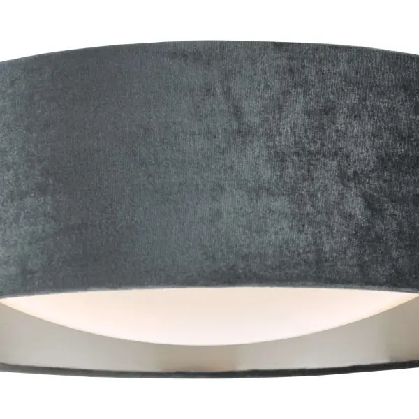 Nysa 2 Light 40cm Flush Fitting with Dark Grey Velvet Shade