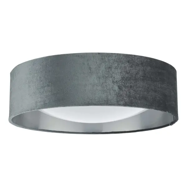 Nysa 2 Light 40cm Flush Fitting with Dark Grey Velvet Shade