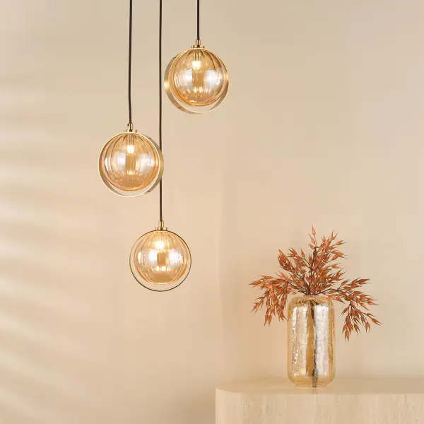 Ophira Antique Gold Cluster Light