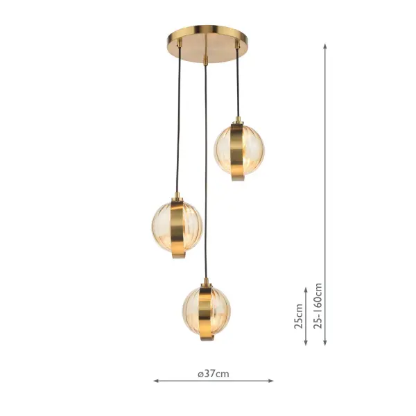 Ophira Antique Gold Cluster Light