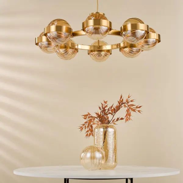 Ophira Antique Gold 8 Light Ceiling Pendant