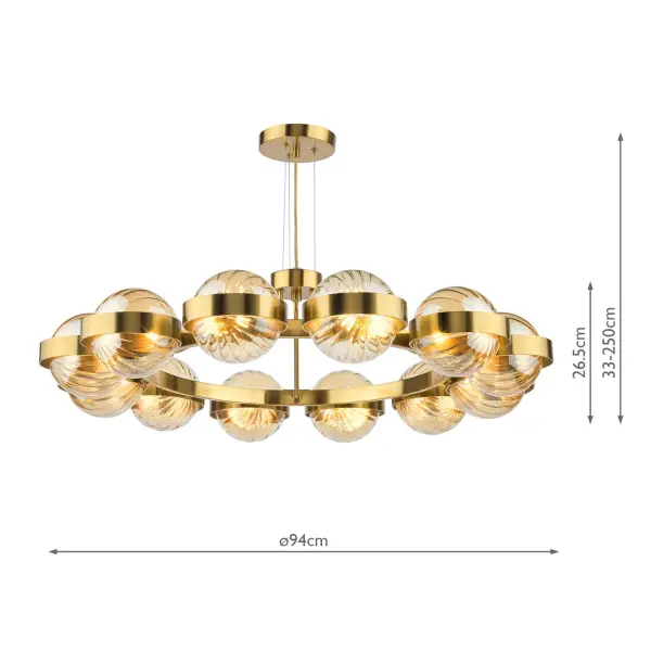 Ophira Antique Gold 12 Light Ceiling Pendant