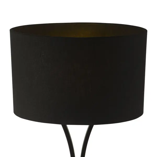 Oporto Matt Black Table Lamp C/W Shade