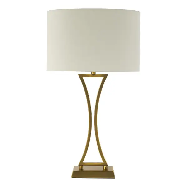 Oporto Aged Brass Table Lamp C/W Shade
