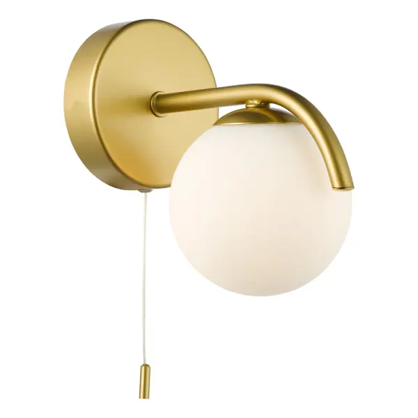 Orlena Satin Gold & Opal Wall Light