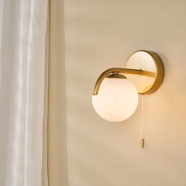 Orlena Satin Gold & Opal Wall Light