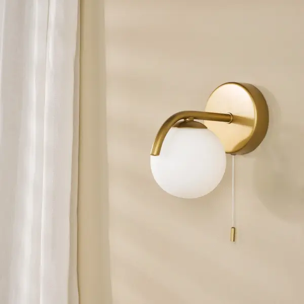Orlena Satin Gold & Opal Wall Light
