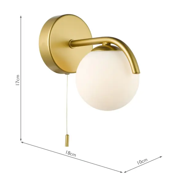Orlena Satin Gold & Opal Wall Light