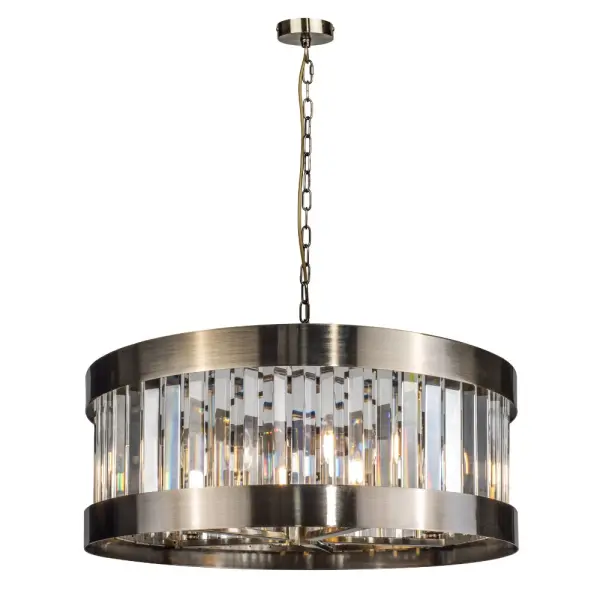 Pandora 5 Light Crystal Pendant Antique Brass