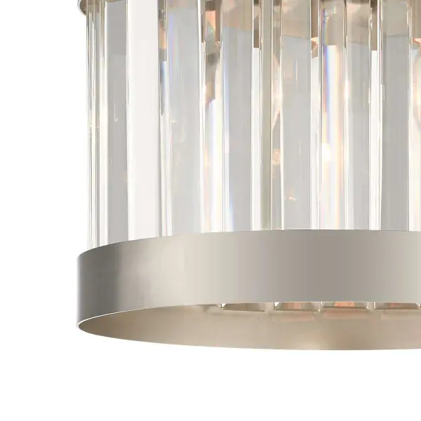 Pandora 1 Light Crystal Pendant Satin Chrome