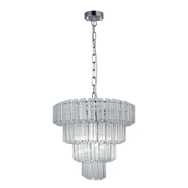 Pierre 11 Light Polished Chrome Crystal Ceiling Pendant