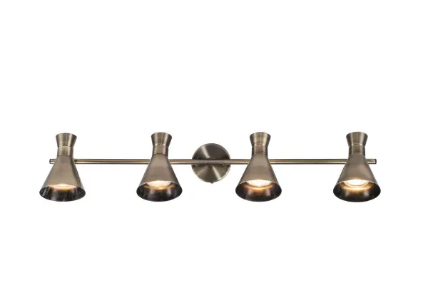 Pixar 4 Light Spotlight Bar in Antique Brass