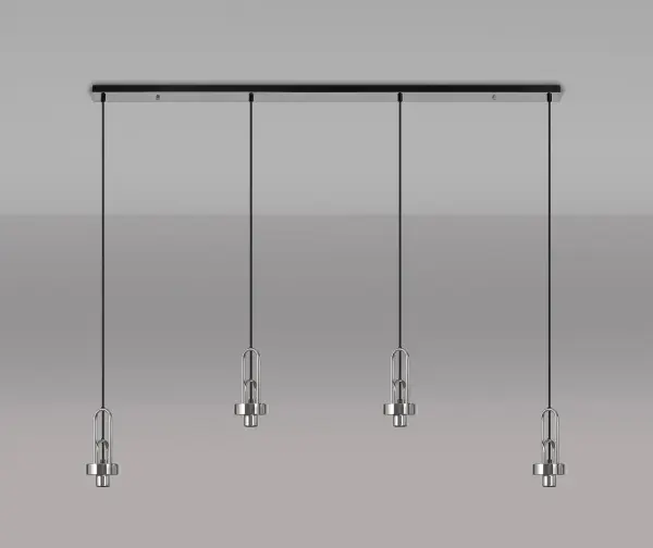 Meel 4 Light Polished Nickel Bar Pendant