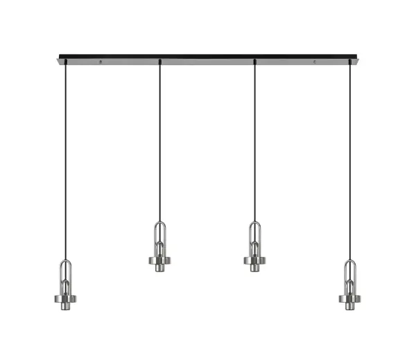 Meel 4 Light Polished Nickel Bar Pendant