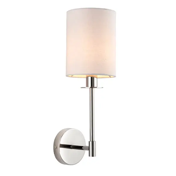 Sancerre Polished Nickel Wall Light C/W White Shade