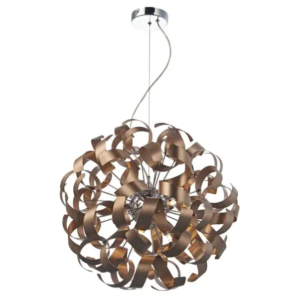 Rawley 9-Light Brushed Satin Copper Pendant