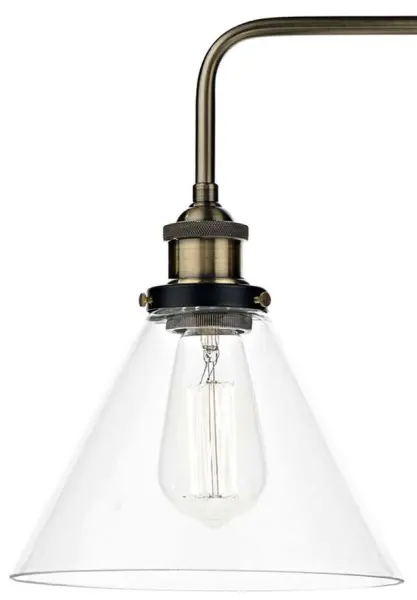 Ray 3 Light Bar Pendant Antique Brass Clear