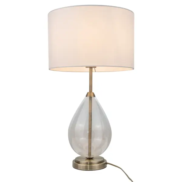 Rayna Antique Brass & Crystal Table Lamp C/W Shade
