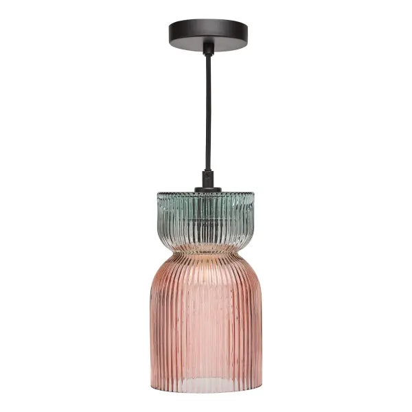 Rhubarb Pink & Green Single Pendant