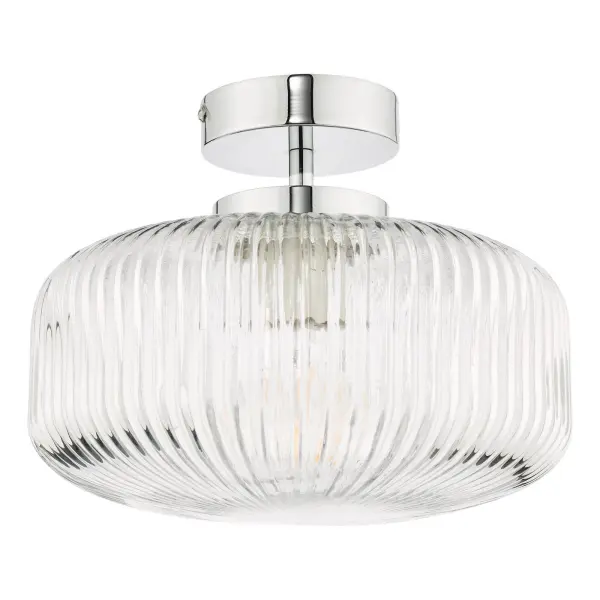 Riva Semi Flush Polished Chrome Bathroom IP44