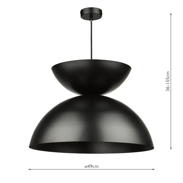Riya Large Matt Black Pendant