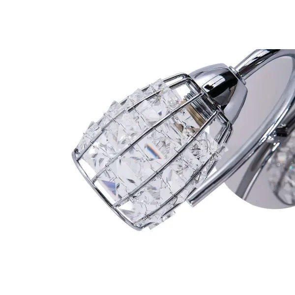 Roma 1 Light Polished Chrome Wall Light with Crystal Shade