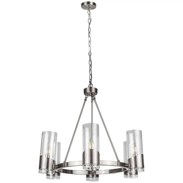 Rossa 6 Light Satin Chrome Pendant