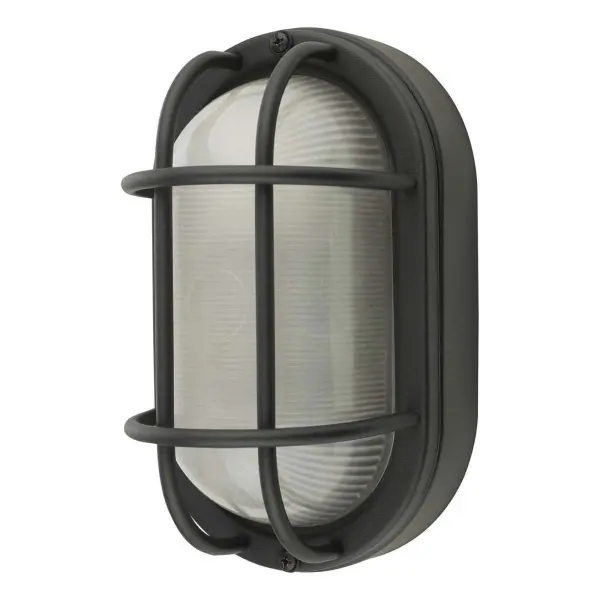 Salcombe Black Oval Outdoor Wall Light IP44