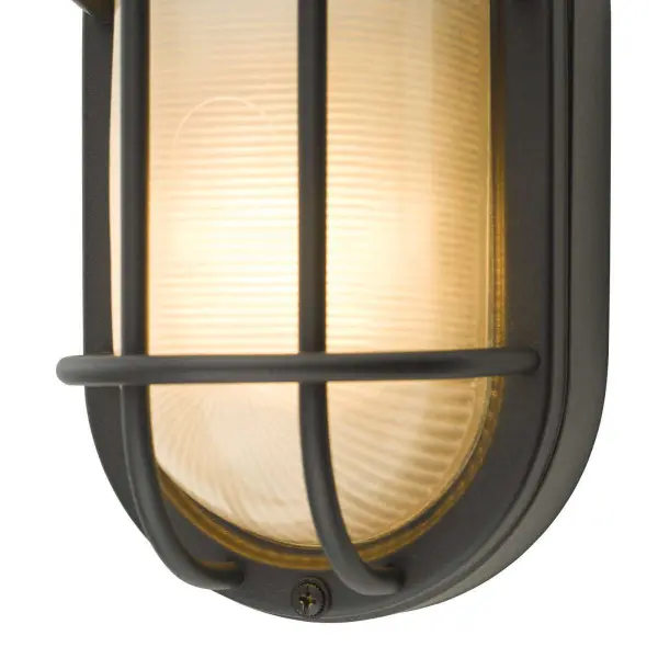 Salcombe Black Oval Outdoor Wall Light IP44