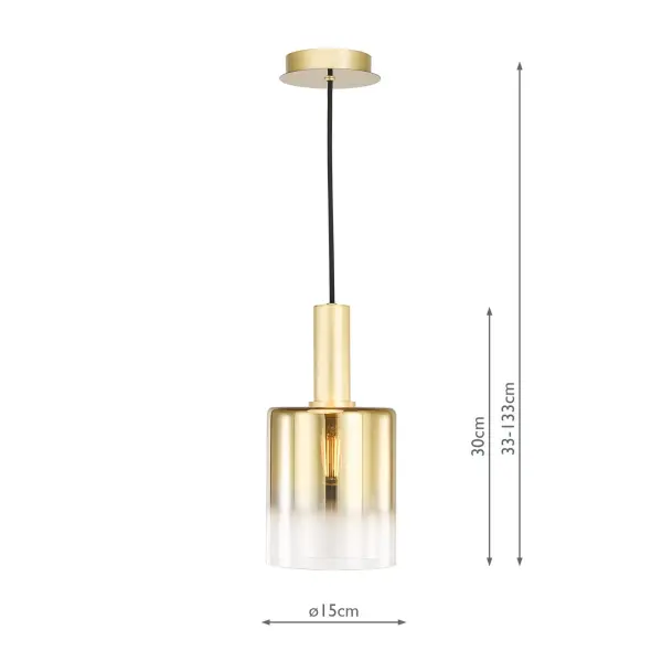 Savannah Single Pendant in Satin Gold & Ombre Glass Finish