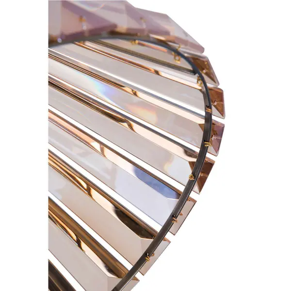 Senza 1 Light Antique Brass, Amber Crystal Pendant